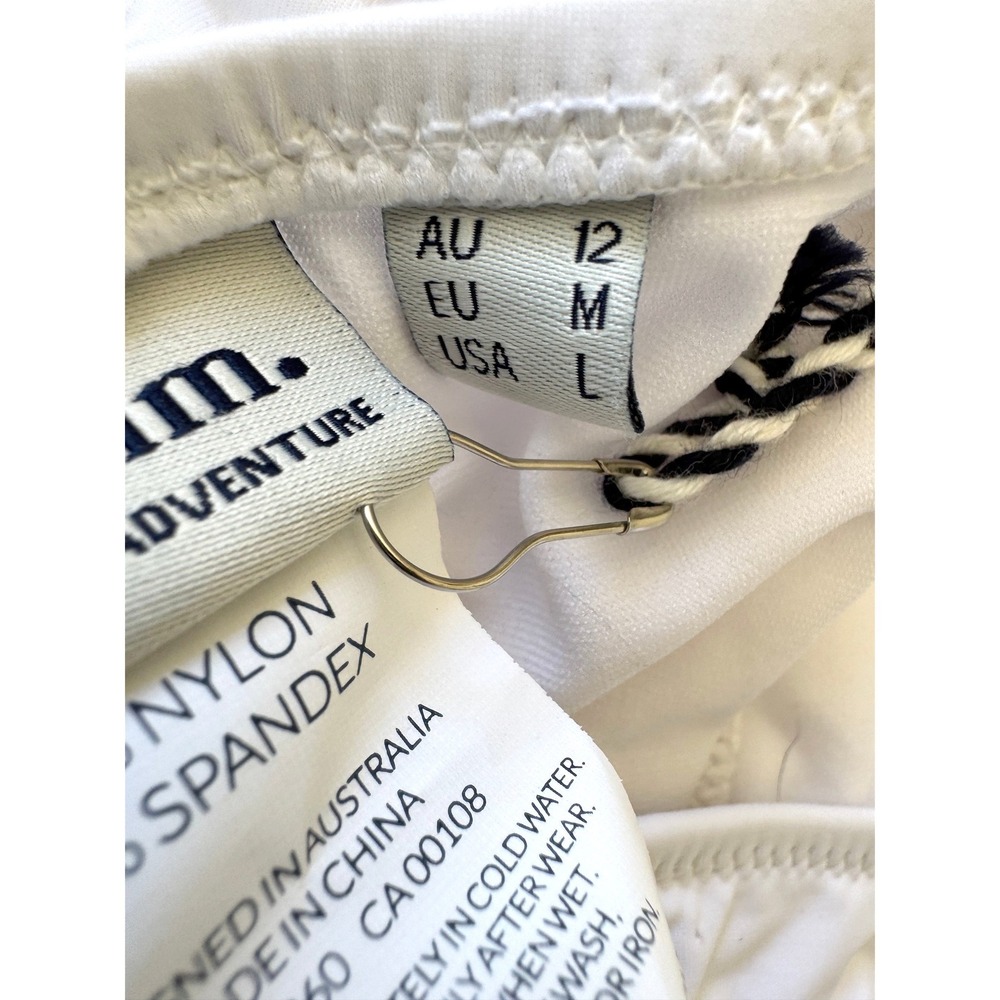 NWT Rhythm White High Neck Halter Hipster Cutout Bottom Size Large Coastal Boho - Picture 10 of 16